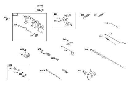 Controls Group Diagram and Parts List for 305445-3214-G1  Briggs and Stratton Engine